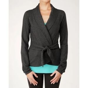 LULULEMON Pulse Wrap Knit Cardigan in Heathered Charcoal
